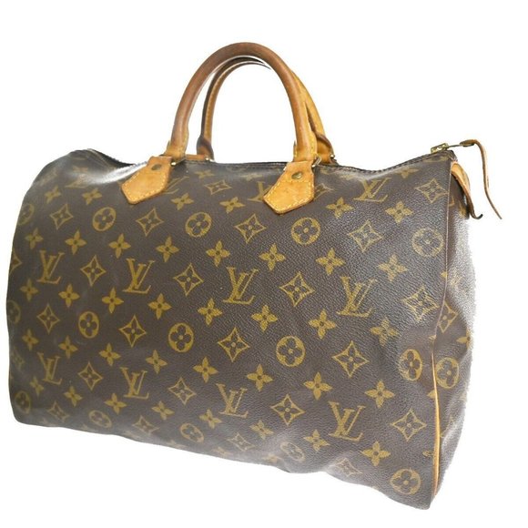 Authentic LOUIS VUITTON Speedy 35 Travel Hand Bag Monogram Leather Brown - Picture 8 of 15
